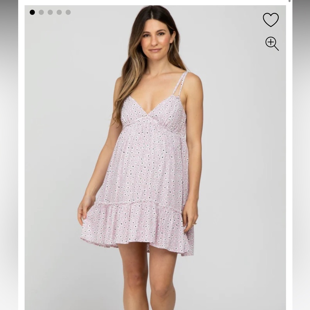Lilac Eyelet Mini Dress with Ruffle Hem